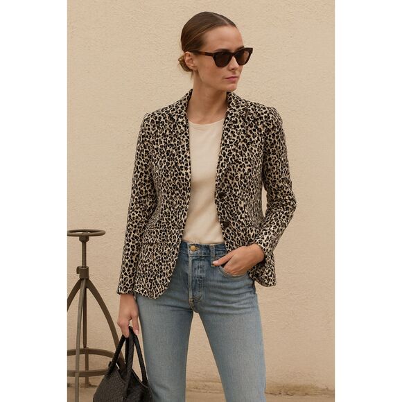 Rebecca Taylor Leopard Print Blazer Jacket Sports Coat   Women's Size 0 - Picture 1 of 10